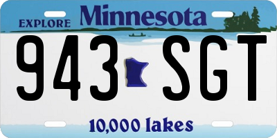 MN license plate 943SGT