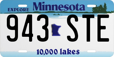 MN license plate 943STE