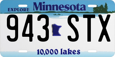 MN license plate 943STX