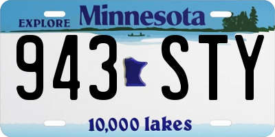 MN license plate 943STY