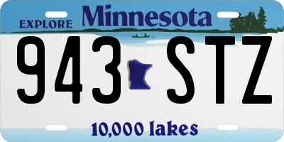 MN license plate 943STZ
