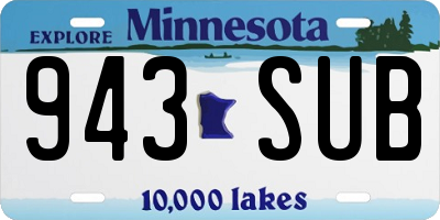 MN license plate 943SUB