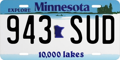 MN license plate 943SUD