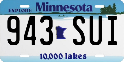 MN license plate 943SUI