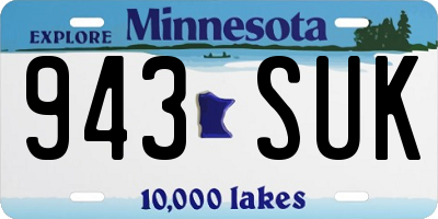 MN license plate 943SUK