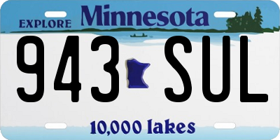 MN license plate 943SUL