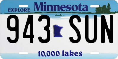 MN license plate 943SUN