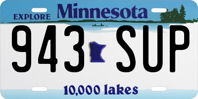 MN license plate 943SUP