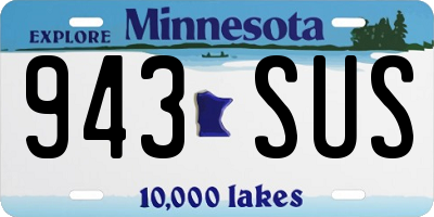 MN license plate 943SUS