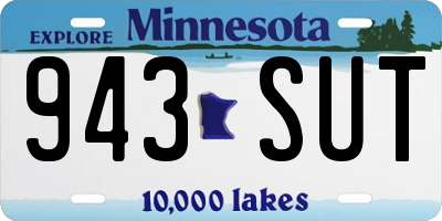 MN license plate 943SUT