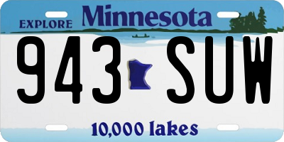 MN license plate 943SUW