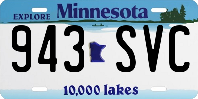 MN license plate 943SVC