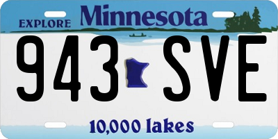 MN license plate 943SVE