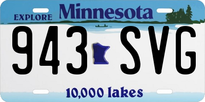 MN license plate 943SVG