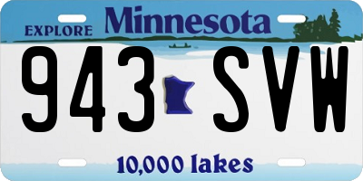 MN license plate 943SVW