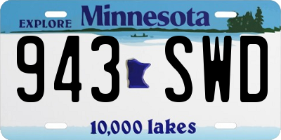 MN license plate 943SWD