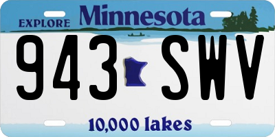 MN license plate 943SWV
