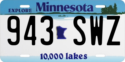 MN license plate 943SWZ