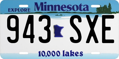 MN license plate 943SXE