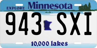 MN license plate 943SXI