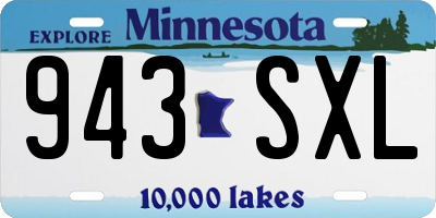 MN license plate 943SXL