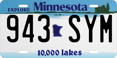 MN license plate 943SYM