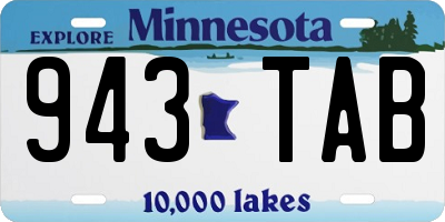 MN license plate 943TAB