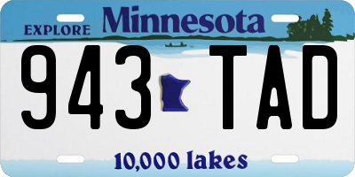 MN license plate 943TAD
