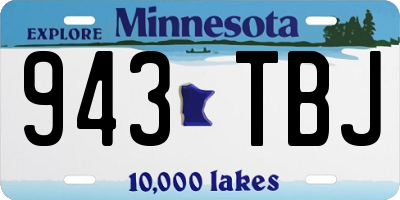 MN license plate 943TBJ