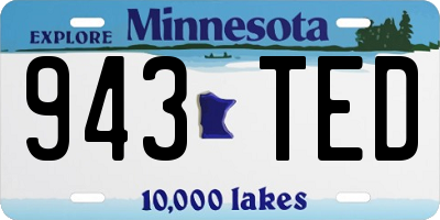 MN license plate 943TED