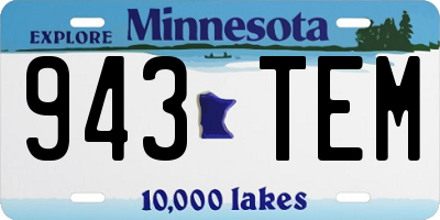 MN license plate 943TEM