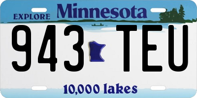 MN license plate 943TEU