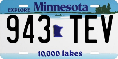 MN license plate 943TEV