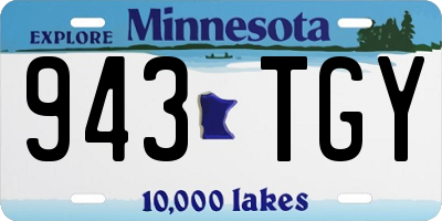 MN license plate 943TGY