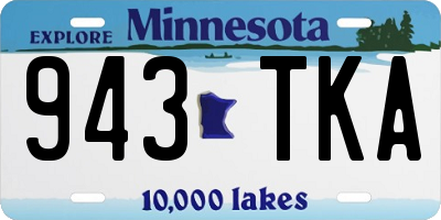 MN license plate 943TKA