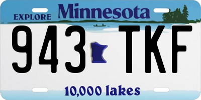 MN license plate 943TKF
