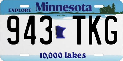 MN license plate 943TKG