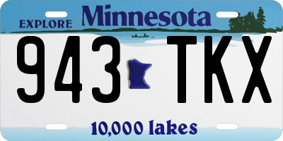 MN license plate 943TKX