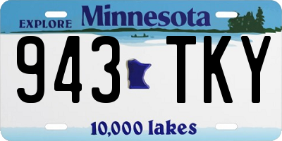 MN license plate 943TKY