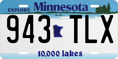 MN license plate 943TLX