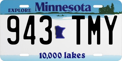 MN license plate 943TMY