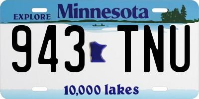 MN license plate 943TNU