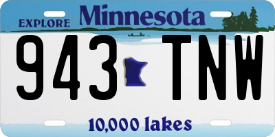 MN license plate 943TNW