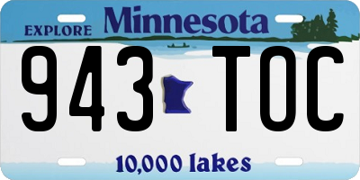 MN license plate 943TOC
