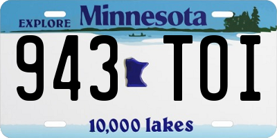 MN license plate 943TOI