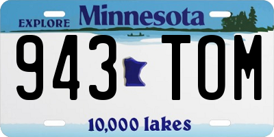 MN license plate 943TOM