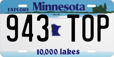 MN license plate 943TOP