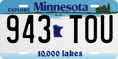 MN license plate 943TOU