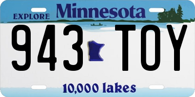 MN license plate 943TOY