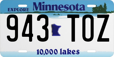 MN license plate 943TOZ